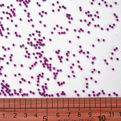 Magenta 11/0 Grade A Round Glass Seed Beads, Baking Paint, Magenta, 2.3x1.5mm, Hole: 1mm, about 48500pcs/pound