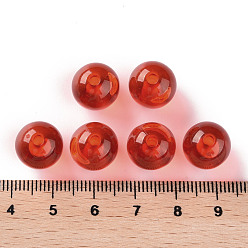 Red Transparent Acrylic Beads, Round, Red, 12x11mm, Hole: 2.5mm, about 566pcs/500g