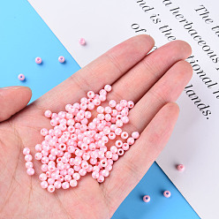 Pearl Pink Opaque Acrylic Beads, AB Color, Round, Pearl Pink, 4x3.5mm, Hole: 1.6mm, about 15000pcs/500g