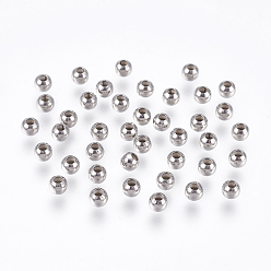 Stainless Steel Color Round 304 Stainless Steel Spacer Beads, Metal Findings for Jewelry Making Supplies, Stainless Steel Color, 4mm, Hole: 1.5mm