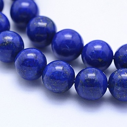 Lapis Lazuli Natural Lapis Lazuli Beads Strands, Grade AA, Round, 8mm, Hole: 1mm, about 46~49pcs/strand, 15.5 inch(39.5cm)