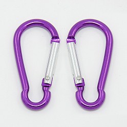 Dark Orchid Aluminum Rock Climbing Carabiners, Key Clasps, Dark Orchid, 50x24x4mm