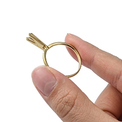 Golden Zinc Alloy Cuff Ring Findings, Spring Type Ring Stone Holder, Ring Settings for Rhinestone, Golden, Inner Diameter: 18~19mm, Support: 14x5.5mm
