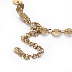 Золотой 304 из нержавеющей стали ссылка цепи ожерелья, с карабин-лобстерами , плоско-круглые, золотые, 15.7 дюйм (40 см)