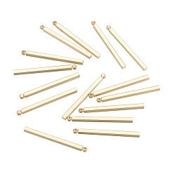 Light Gold Brass Pendants, Rack Plating, Rectangle, Light Gold, 30x2x2mm, Hole: 1mm