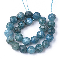 Apatite Natural Apatite Beads Strands, Faceted, Round, 9.5~10x10mm, Hole: 1mm, about 19pcs/strand, 7.48 inch