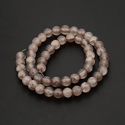 Thistle Dyed Natural Green Jade Beads Strands, Round, Thistle, 10mm, Hole: 1.5mm, about 38pcs/strand, 15.74 inch
