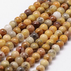 Crazy Agate Natural Crazy Agate Beads Strands, Round, 4mm, Hole: 1mm, about 89~98pcs/strand, 15 inch