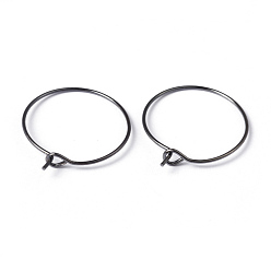 Gunmetal Brass Wine Glass Charm Rings, Hoop Earrings Findings, Gunmetal, 20x0.8mm, 20 Gauge