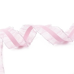 Pink Ruban d'organza polyester, ruban plissé, ruban à volants, rose, 1 pouces (25 mm), à propos de 50yards / roll (45.72m / roll)