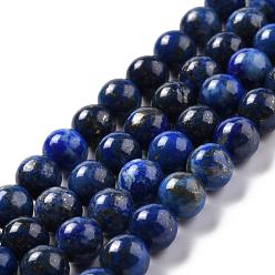 Lapis Lazuli Natural Lapis Lazuli Bead Strands, Round, 8mm, Hole: 1mm, about 49pcs/strand, 15.5 inch(395mm)