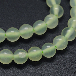 New Jade Natural New Jade Stone Round Bead Strands, 4mm, Hole: 1mm, about 97pcs/strand. 15.5 inch