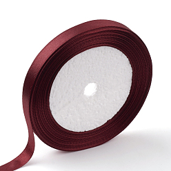 Dark Red Single Face Satin Ribbon, Polyester Ribbon, Dark Red, 1 inch(25mm) wide, 25yards/roll(22.86m/roll), 5rolls/group, 125yards/group(114.3m/group)