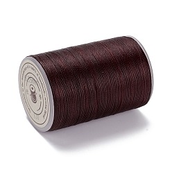 Brun Ficelle ronde en fil de polyester ciré, cordon micro macramé, cordon torsadé, pour la couture de cuir, brun, 0.3~0.4mm, environ 174.98 yards (160m)/rouleau