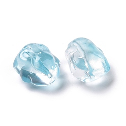 Light Sky Blue Transparent Czech Glass Beads, Rabbit, Light Sky Blue, 17.5x15x11.5mm, Hole: 1.4mm