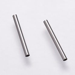 Couleur Acier Inoxydable 304 inoxydable perles de tubes d'acier, couleur inox, 15x1.5mm, Trou: 1mm