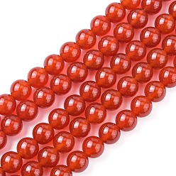 Carnelian Natural Carnelian Beads Strands, Grade A, Dyed, Round, 6mm, Hole: 1mm, 31pcs/strand, 8 inch