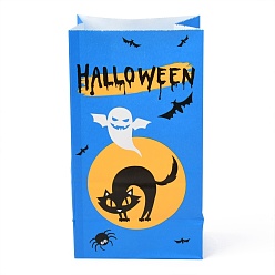 Ghost Halloween Theme Kraft Paper Bags, Gift Bags, Snacks Bags, Rectangle, Ghost Pattern, 23.2x13x8cm