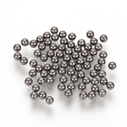 Gunmetal Stainless Steel Beads, Undrilled/No Hole Beads, Round, Gunmetal, 3.0mm, about 9000pcs/1000g