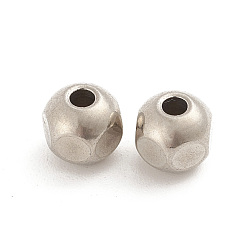 Stainless Steel Color 304 Stainless Steel Beads, Faceted, Round , Stainless Steel Color, 5x5x5mm, Hole: 1.5mm