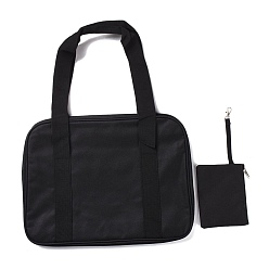 Черный Нейлоновые сумки через плечо, прямоугольные женские сумки, с замком-молнией и прозрачными окнами из ПВХ, чёрные, 36x26x13 см