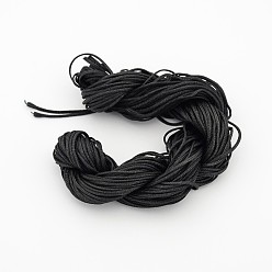 Noir Fil de nylon fil de nylon pour la fabrication de bijoux en perles, noir, 1mm, environ 26.24 yards (24m)/paquet, 10 faisceaux / sac, environ 262.46 yards (240m)/sac