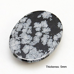 Snowflake Obsidian Gemstone Cabochons,Oval, Snowflake Obsidian, 30x22x5~7mm