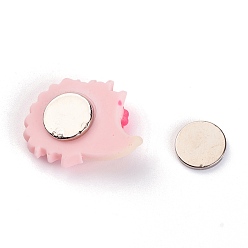 Pink Hedgehog Plastic Diamond Painting Magnet Cover Holder, for DIY Diamond Painting Colored Art, Platinum, Pink, 24x30x10mm