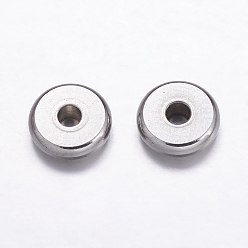 Stainless Steel Color 304 Stainless Steel Beads, Drum, Stainless Steel Color, 8x2mm, Hole: 1.8mm