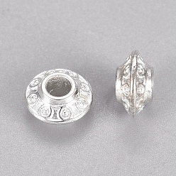 Silver Tibetan Style Alloy Spacer Beads, Bicone, Silver, Lead Free & Cadmium Free & Nickel Free, 6.5x3.5mm, Hole: 2mm