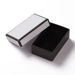 Blanc Boîtes à bijoux en carton, avec une éponge à l'intérieur, pour emballage cadeau bijoux, rectangle, blanc, 7.9x5.1x2.65 cm
