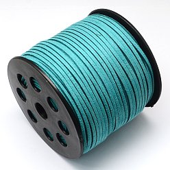 Dark Turquoise Faux Suede Cord, Faux Suede Lace, Dark Turquoise, 2.7x1.4mm, about 98.42 yards(90m)/roll