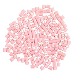 Pink 1 Box 5mm Melty Beads PE DIY Fuse Beads Refills for Kids, Tube, Pink, 5x5mm, Hole: 3mm, about 500pcs/box