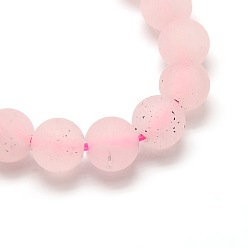 Розовый Кварц Матовое естественно Розовый кварц круглый шарик нити, 6 мм, отверстие : 1 мм, около 63~65 шт / нитка, 14.9~15.6 дюйм