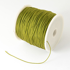 Olive Braided Nylon Thread, Chinese Knotting Cord Beading Cord for Beading Jewelry Making, Olive, 0.5mm, about 150yards/roll