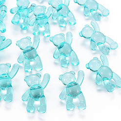 Light Blue Transparent Acrylic Beads, Bear, Light Blue, 37x28x13mm, Hole: 2.5mm, about 133pcs/500g