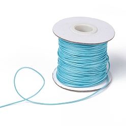 Light Sky Blue Korean Waxed Polyester Cord, Light Sky Blue, 1mm, about 85yards/roll