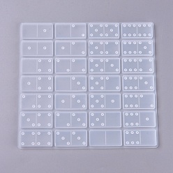 White DIY Dominoes Silicone Molds, Resin Casting Molds, for UV Resin, Epoxy Resin Jewelry Making, White, 218x204x8mm, Inner Diameter: 50x24x8mm