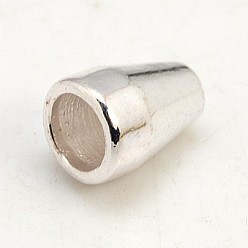 Silver Tibetan Style Alloy Bead Cone, Cadmium Free & Nickel Free & Lead Free, Silver, 11x8mm, Hole: 2.5mm