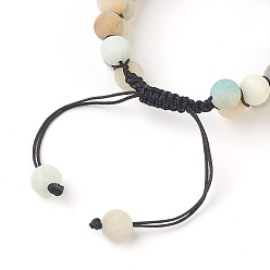 Amazonite Bracelets de perles tressées en amazonite fleur naturelle chakra, avec des pierres naturelles et synthétiques et des alliages synthétiques, argent antique, 2-3/8 pouce (6 cm)