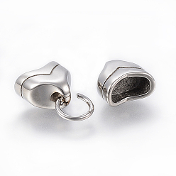 Stainless Steel Color 304 Stainless Steel Cord Ends, End Caps, Stainless Steel Color, 28x13x7.5mm, Inner Diameter: 5x10mm