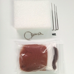 Bear Cartoon Animal Shape Needle Felting Starter Kit, with Plastic Craft Eye & Foam, Needle Felting Kit for Beginners Arts, Bear Pattern, 100x80x25mm