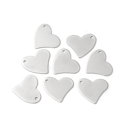 Stainless Steel Color 304 Stainless Steel Pendants, Heart, Stamping Blank Tag, Stainless Steel Color, 18x17x0.8mm, Hole: 1.5mm
