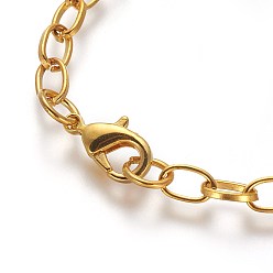 Золотой Железа изготовление браслетов, с карабин-лобстерами , золотые, 8-1/8 дюйм (20.5 см)