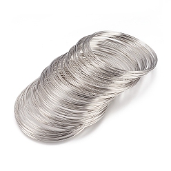 Platinum Steel Memory Wire, for Wrap Bracelets Making, Nickel Free, Platinum, 22 Gauge, 0.6mm, 60mm inner diameter, 1800 circles/1000g