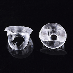 Clear Transparent AS Plastic Charm Base Settings, for Flat Back Cabochons, Hair Findings, DIY Hair Tie Accessories, Clear, 8x6mm, hole: 3mm, about 10000pcs/bag