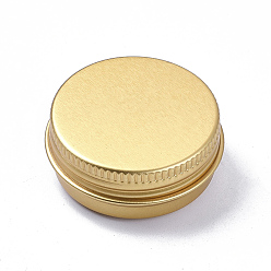 Golden Round Aluminium Tin Cans, Aluminium Jar, Storage Containers for Cosmetic, Candles, Candies, with Screw Top Lid, Golden, 4.15x1.75cm