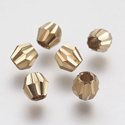 Brut (Non-plaqué) Perles en laiton facettées, Toupie, brut (non plaqué), 4x4mm, Trou: 2mm