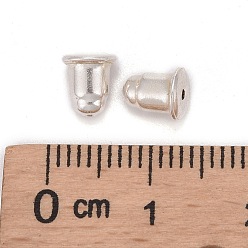 Silver 925 Sterling Silver Ear Nuts, with 925 Stamp, Silver, 5.5x6.2mm, Hole: 0.8mm