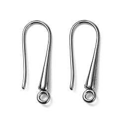 Gunmetal Eco-Friendly Brass Earring Hooks Findings, Cadmium Free & Lead Free, Gunmetal, 21x9x2.3~2.8mm, Hole: 1.5mm, 20 Gauge, Pin: 0.8mm